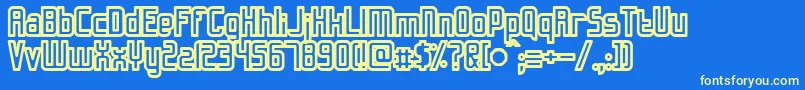 フォントSlidfiss – 黄色の文字、青い背景