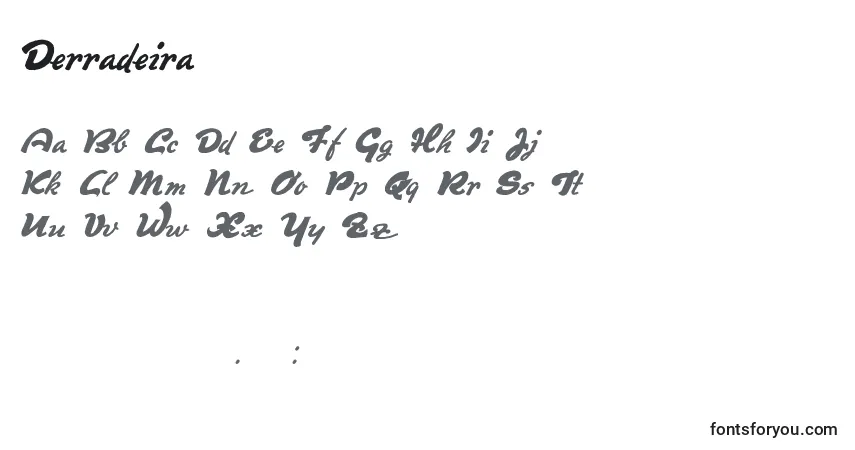 Schriftart Derradeira (80503) – Alphabet, Zahlen, spezielle Symbole