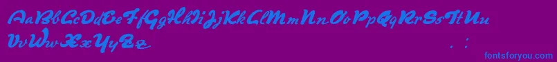Derradeira Font – Blue Fonts on Purple Background