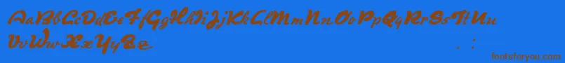 Czcionka Derradeira – brązowe czcionki na niebieskim tle