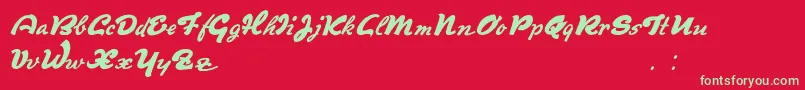 Derradeira Font – Green Fonts on Red Background