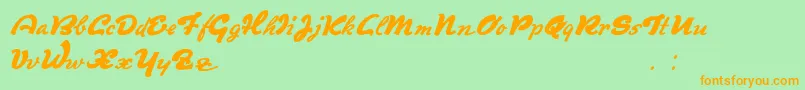 Derradeira Font – Orange Fonts on Green Background