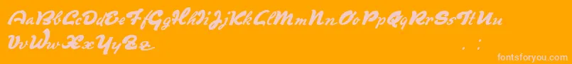Derradeira Font – Pink Fonts on Orange Background