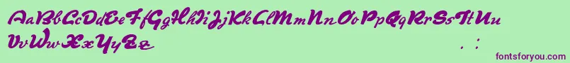 Derradeira Font – Purple Fonts on Green Background