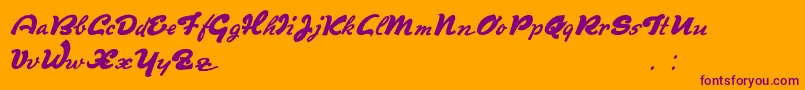 Derradeira Font – Purple Fonts on Orange Background