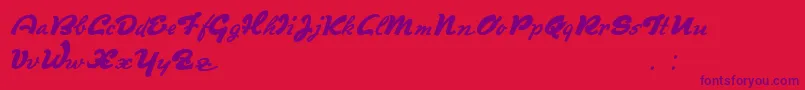 Derradeira Font – Purple Fonts on Red Background