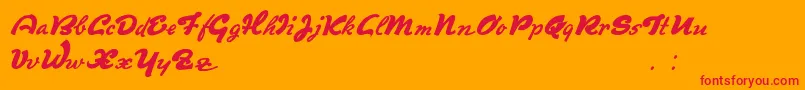 Derradeira Font – Red Fonts on Orange Background