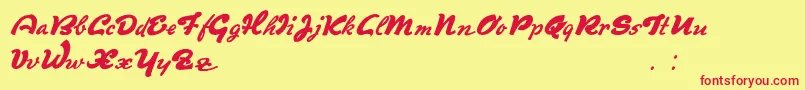 Derradeira Font – Red Fonts on Yellow Background