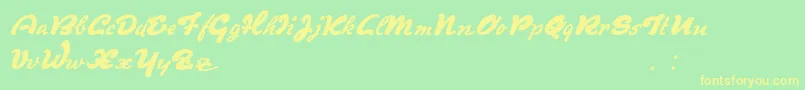 Derradeira Font – Yellow Fonts on Green Background