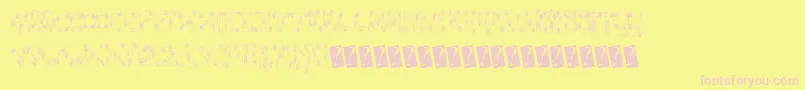 フォントEyescare – ピンクのフォント、黄色の背景