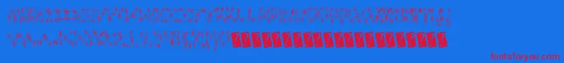 フォントEyescare – 赤い文字の青い背景