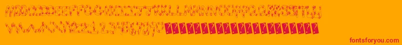 Eyescare-Schriftart – Rote Schriften auf orangefarbenem Hintergrund