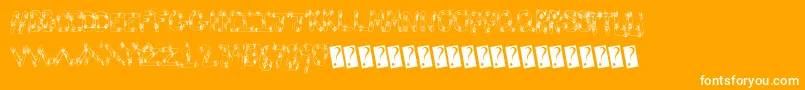 Eyescare-Schriftart – Weiße Schriften auf orangefarbenem Hintergrund