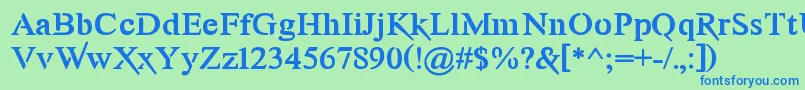 Awery Font – Blue Fonts on Green Background