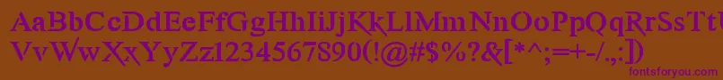 Awery-fontti – violetit fontit ruskealla taustalla