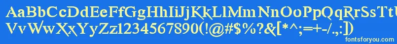Awery Font – Yellow Fonts on Blue Background