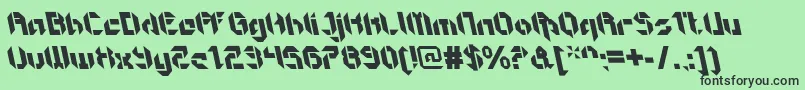Шрифт GetaroboopenItalicalt – чёрные шрифты на зелёном фоне