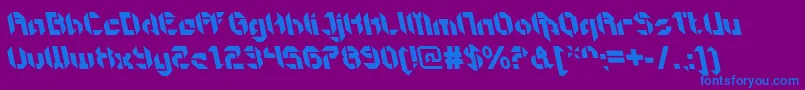 GetaroboopenItalicalt-Schriftart – Blaue Schriften auf violettem Hintergrund