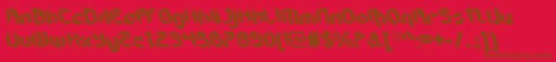 Czcionka GetaroboopenItalicalt – brązowe czcionki na czerwonym tle