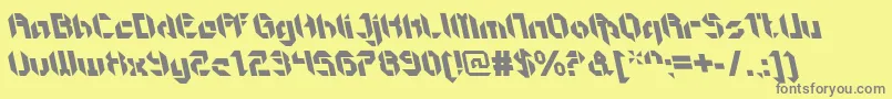 フォントGetaroboopenItalicalt – 黄色の背景に灰色の文字