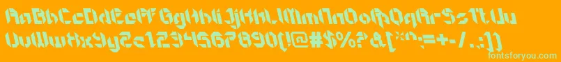 GetaroboopenItalicalt Font – Green Fonts on Orange Background