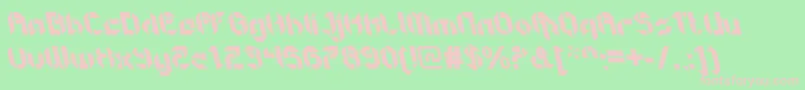 GetaroboopenItalicalt-fontti – vaaleanpunaiset fontit vihreällä taustalla