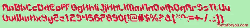 Шрифт GetaroboopenItalicalt – красные шрифты на зелёном фоне