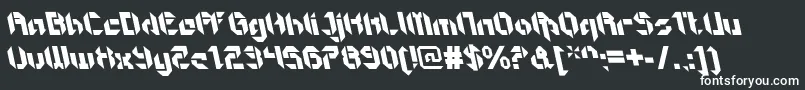 GetaroboopenItalicalt-fontti – valkoiset fontit mustalla taustalla