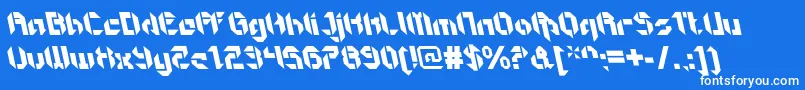 Шрифт GetaroboopenItalicalt – белые шрифты на синем фоне