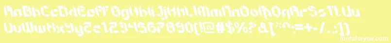 Шрифт GetaroboopenItalicalt – белые шрифты на жёлтом фоне