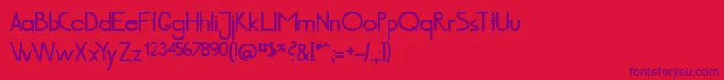 Bus201PortugalMuenchenBold-fontti – violetit fontit punaisella taustalla