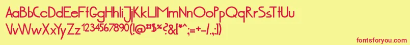 Bus201PortugalMuenchenBold Font – Red Fonts on Yellow Background