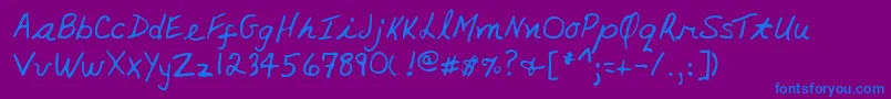 Lehn135-fontti – siniset fontit violetilla taustalla