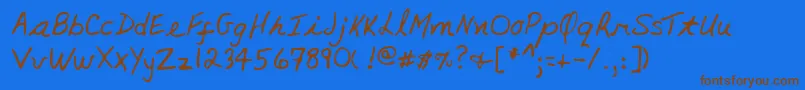 Lehn135 Font – Brown Fonts on Blue Background