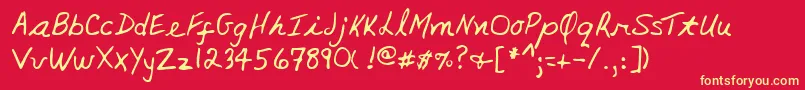 Lehn135 Font – Yellow Fonts on Red Background