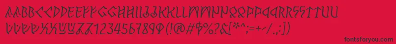 PerthoItalic-Schriftart – Schwarze Schriften auf rotem Hintergrund