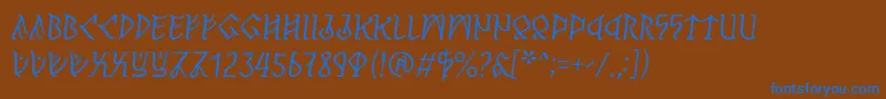Police PerthoItalic – polices bleues sur fond brun