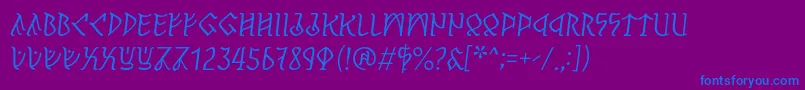 PerthoItalic Font – Blue Fonts on Purple Background