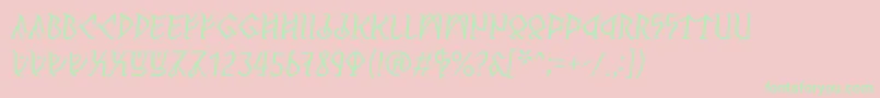 Fonte PerthoItalic – fontes verdes em um fundo rosa