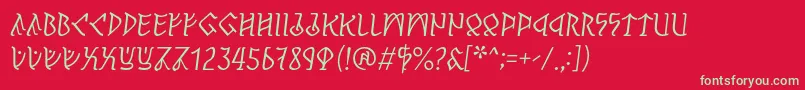 PerthoItalic-fontti – vihreät fontit punaisella taustalla