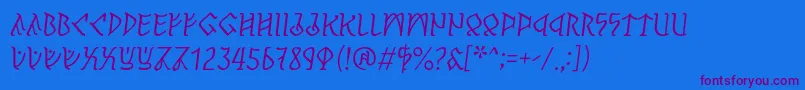 PerthoItalic Font – Purple Fonts on Blue Background