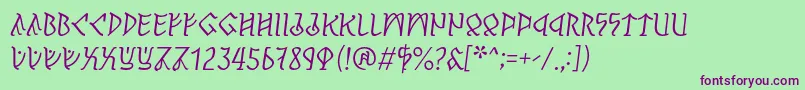 Шрифт PerthoItalic – фиолетовые шрифты на зелёном фоне