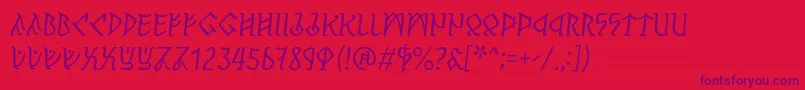 PerthoItalic Font – Purple Fonts on Red Background