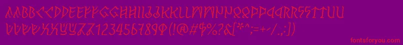 Fonte PerthoItalic – fontes vermelhas em um fundo violeta