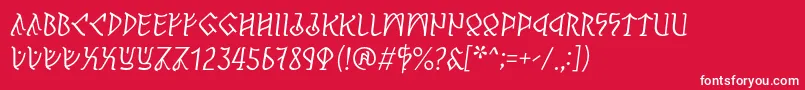 フォントPerthoItalic – 赤い背景に白い文字