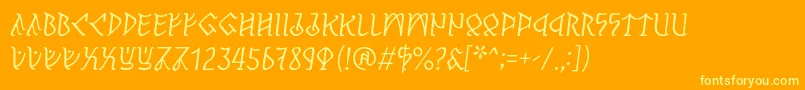 PerthoItalic Font – Yellow Fonts on Orange Background