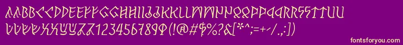 PerthoItalic-fontti – keltaiset fontit violetilla taustalla