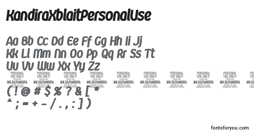 Шрифт KandiraXblaitPersonalUse – алфавит, цифры, специальные символы
