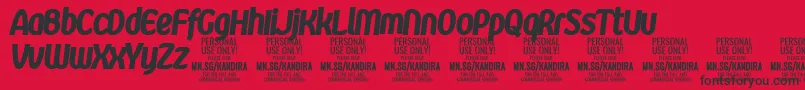 KandiraXblaitPersonalUse Font – Black Fonts on Red Background