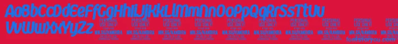 KandiraXblaitPersonalUse Font – Blue Fonts on Red Background